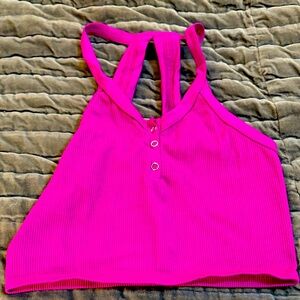 Vibrant Pink Halter Crop Top